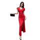 
Kun Linyi's temperament sauna sexy dress with long bathing and massage work clothes slim and slim evening dress foot massage technician suit 3882 black M