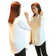 
Yimuqi plus velvet white shirt for women long sleeves autumn and winter new loose thick warm medium length base 9923 white S