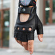 Lootis NOOLDERS men's half-finger retro driving deerskin gloves retro motorcycle riding driving gloves half thin black M size