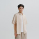 Peacebird men's casual shirt jacquard full-page checked shirt men's short-sleeved summer simple light yellow first batch (wide type) XL
