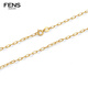 FENS Jewelry 18K Gold Necklace Female Twin Chain Colored Gold Chain A Multi-Wear Birthday Gift Twin Chain-One Two-sided Necklace 18K Gold