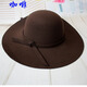 Mo Zilan Britisch Retro Europäer und amerikanischer Wolle im koreanischen Stil koreanischer Stil Dome Wellenkante Top Hut Sonne Frauen große rote Erwachsene Style 57cm