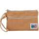 Qindu mobile phone bag small cloth bag hand bag women's 2021 mini fashion versatile student double zipper coin wallet cloth brown