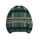 Maden Workwear American Retro Chenille Weihnachtspullover Herbst Herbstkontrastverdickte Farbe warmer Bodenpullover Pullover Grüne Streifen lose und große s