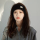 Ililuo retro knitted headband for women's daily autumn and winter all-match face wash headband wool elastic sports yoga warm headband black