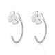 Hazel Orange 999 silver earrings for women with pierced ears, simple temperament, silver earrings, ins trend, no need to remove ear bone rings for sleeping, new style 999 silver four-leaf clover earrings (main recommendation) E2-1