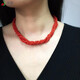 Yanhao coral necklace, round bead multi-strand evening makeup necklace, high-end jewelry that shows temperament, a birthday gift for my wife during festivals