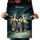 Golden State Warriors Thompson Affiche NBA Basketball Star Retro Kraft Paper Paper Dormitory Dorative Stickers H1661 Warriors Gagnez le championnat