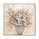 
Wingtu hand-painted oil painting restaurant decoration painting modern simple living room hanging painting French texture painting light luxury style artistic high-end sense, flowers blooming 60*60 hot-selling spot silver metal frame