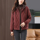 LEDIALYI fashion hooded middle-aged quilted baseball jacket for women 2025 winter new high-end casual thin cotton jacket maroon M (recommended 95-120 Jin Jin equals 0.5 kg)