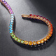 Haikai 18 gold K bracelet for women inlaid with gradient crystal gems, high-end birthday gift for wife and girlfriend on Valentine's Day, rainbow multi-color crystal bracelet x crystal 10.45 carats 17CM