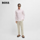 BOSS [Father's Day Gift] [Cool Commuter] Men's Casual Style Linen Blended Twill Shirt 688-Light Pink L (40)
