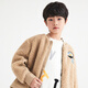 Annil (Annil) children's jacket for boys' jacket for winter medium and large children's teddy fleece baseball uniform thick top Oat card 130cm