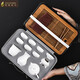Touchmiss travel tea set portable bag outdoor storage Chinese style mutton-fat jade white porcelain tea cup teapot gift gift mutton-fat jade porcelain Xishi pot six cups with six gentlemen + rectangular black tea tray