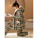 Catman (Miiow) El pijama de terciopelo de coral para mujeres en invierno de tres capas de algodón de algodón en terciopelo en terciopelo, el estilo de otoño e invierno se puede usar fuera de ropa para el hogar 6624 L (100-120Jin [Jin iguala 0.5 kg])