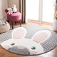 Gudie cartoon cute children's room round carpet living room carpet bedroom bedside thickened hanging basket computer chair pink Barbie rabbit diameter 80CM thickened comfortable machine washable