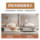 Wufan modern soft-packed shell bed cream style master bedroom double bed 1.8m soft-packed storage bed small and medium-sized apartment full-edge bed + skin-friendly independent bag spring mattress + 1 cabinet 1.8*2m frame bed 15cm silent bed board