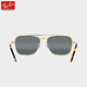 雷朋（RayBan）太阳镜金属方形时尚开车驾驶眼镜偏光墨镜男女0RB3636礼物 9196G6复古金镜框 尺寸58