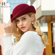 EE Autumn and Winter Fashionable British Wool Top Hat Korean Style Trendy Woolen Hat Retro Versatile Winter Hat Women 5049 Black Adjustable