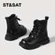 Saturday children's shoes winter new Martin boots versatile rhubarb boots girls casual thick-soled boys short boots black 33