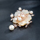Chakra flower high-end women's new high-end pearl brooch suit decoration jewelry gift luxury goods rose gold