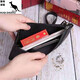 KUQIDAISHU genuine leather wallet for men multi-card front cowhide soft leather long zipper wallet clutch for men and women mobile phone bag genuine leather black small (20*9.5)