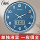 康巴丝（Compas）北欧鹿头创意客厅挂钟表净音挂墙卧室办公挂表简约日历时钟家用石英钟表万年历 C3294墨绿-表盘直径34.5厘米