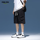 
Foss Phil shorts men's summer workwear trendy brand casual ice silk mid-trousers loose sports five-point pants 9906 black 2XL