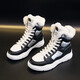 VBMGS cowhide snow boots for women 2025 new winter women's shoes high top winter shoes plus velvet short boots waterproof white versatile women's boots black (real leather) MM6626 39