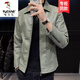 Woodpecker (TUCANO) Haining Genuine Leather Soft Leather Jacket Men's Sheepskin Large Size Spring Autumn and Winter Lapel Jacket Trendy Handsome Motorcycle Leather Jacket 8898# Dark Green Regular Style L
