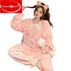 
COMPLETE KITCHEN Autumn and winter furry and velvet pajamas ladies large size fat fat mm200Jin [Jin equals 0.5 kg] Add fat and add milk velvet WY-1278# pink M code 80-100Jin [Jin equals 0.5 kg]