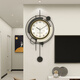 Uhr und Wohnzimmer 2024 Neues leichter Luxusstil moderner und atmosphärischer Wohnzimmereingang High-End-Wand-Uhr mit Glasabdeckung, übergroßes Modell kann 87 cm43 cm 32 cm über 20 Zoll schwingen