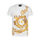 Versace Jeans Couture Luxury Men's Clothing Versace Versace Men's Men's Simple Round Neck T-shirt Sleeves courte 11979 Cadeau blanc 2xl