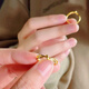 Youlai 999 Pure Gold Knot Ring Gold Knotted Ring Female Niche Design Plain Ring Live Ring as a Gift for Your Girlfriend Kink Ring Approximately 1.9g