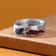 An Feng 999 sterling silver koi enamel ring men's and women's Chinese style silver auspicious cloud ring birthday gift for girlfriend 999 feet