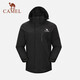 Camel (camello) Chaqueta de rompedor de viento de tres a prueba para mujeres Fleece Liner tibio a prueba de agua a prueba de viento 723CA6B010 L