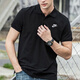 Nike (NIKE) official T-shirt for men, new spring and summer running sports casual wear breathable fast drying short-sleeved lapel polo shirt for men, FN3895-010/Full cotton skin-friendly/black/strongly recommended 2XL 185 (recommended 150-170Jin [Jin equals 0.5 kg])
