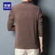 Romon Light Luxury High-end Men's Sweatshirt in Fall and Winter New Fleece Plus Fleece Casual Slim Half Zipper Stand Collar Fleece F39-9898 Camel [regular] M