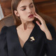 SENDME Ginkgo Leaf Brooch Women's High-end Corsage Suit Pin Fashion Birthday Gift for Girlfriend Ginkgo Leaf Imitation Pearl Brooch