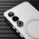 Bunolin Meizu 21 grating striped mobile phone case corrugated skin feeling matte magnetic protective case three-dimensional suitcase stripes full-inclusive lens fine hole translucent hard shell new style men and women white magnetic absorbing model [matte stripe shell]