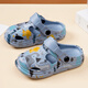 Hongxing Tong Ke Boys Pantoffeln Sommer Indoor Non-Slip 2025 New Children's Zwei-Schleuder-Höhlenschuhe Jungen Beach Schuhe Sommer A5802 Blau Single Layer 34 Größe