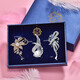 Crystal brooch for women, high-end corsage, light luxury suit badge, anti-exposure, practical corner button, coat fashion accessories, elegant brooch three-piece set TS171