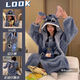 TULX large size pajamas 200Jin Jin is equal to 0.5kg Stitch Cartoon Autumn and Winter Coral Velvet Long Nightgown Couple Internet Celebrity Style Pajamas for Men Blue Stitch Unisex Style 2XL 170-200Jin Jin is equal to 0.5kg High Quality Velvet