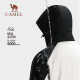 骆驼（CAMEL）三防羽绒冲锋衣男女三合一外套秋季工装幻影黑防水登山服 1098，幻影黑/暖白，女 L