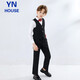 Yinuofang Kinderanzug Weste Anzug Jungen Anzug Kleid Performance Kostüm Schwarz Weste Anzug 140 cm