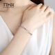 TTMIX platinum bracelet, adjustable push-pull PT950 platinum bracelet for women, versatile smooth hand ornament, hollow 17.1-17.3g, width 3.4mm
