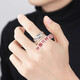 QMXD Shi Lai Lun Ring Men's Trendy Outer Ring Rotatable Closed Index Finger Ring Car Flower Single Ring Decoration Gift