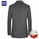 Romon Wool Suit Men's Korean Slim Casual Suit Jacket Men's Autumn and Winter Thick Youth and Middle-aged Solid Color Business Light Luxury Double-sided Woolen Single Suit Men's Gray 185