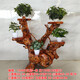 XMSJXBP Wurzel Carving Rack Neues chinesisches Blumenregal Wohnzimmer Wurzel Carving Rack Balkon Bonsai Rack Mehrschicht integraler masser Holzbaum Golden 15869 Doppelschicht