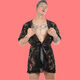 Men's Sexy Nightgown New Men's Super Sexy Lace Transparent Thong Bathrobe Homewear Suit See-through Temptation S